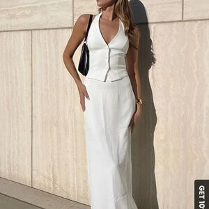 Commense White Halter Maxi Set